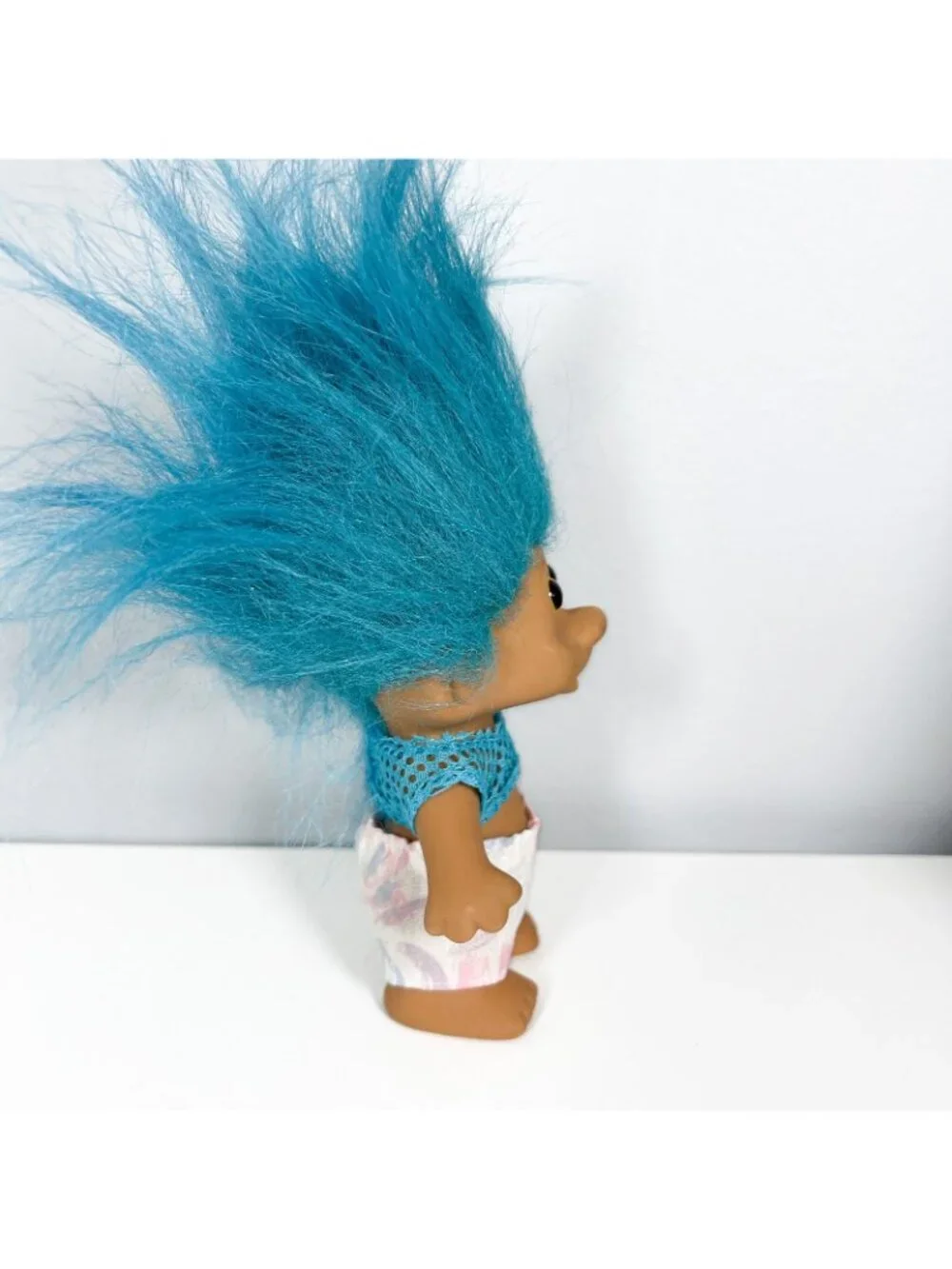 Vintage TNT Troll Doll Blue Hair Hawaiian Shorts & Shirt 1991 Bingo